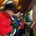 Members of the Sequim City Band warm up the crowd with lively music on Nov. 26 in Downtown Sequim. Submitted photo