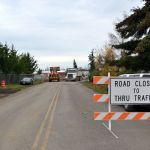 Construction crews work on a portion of Business Park Loop late last week. Work on Carlsborg Road is tentatively set for completion in December, Clallam County officials say. Sequim Gazette photo by Matthew Nash