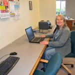 One perk of the Safe Harbor Drop-In Center, says Cecilia Eckerson, lead volunteer, is the ability to use a computer for free. Volunteers donated the computers for young adults to use. Sequim Gazette photo by Matthew Nash