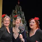 The Jingle Bells, from left, Cheryl Di Pietro, Karen Pritchard and Penny Pemberton, perform commercial breaks written by director Olivia Shea in-between scenes of &ldquo;It&rsquo;s a Wonderful Life,&rdquo; a live radio play. Sequim Gazette photos by Matthew Nash