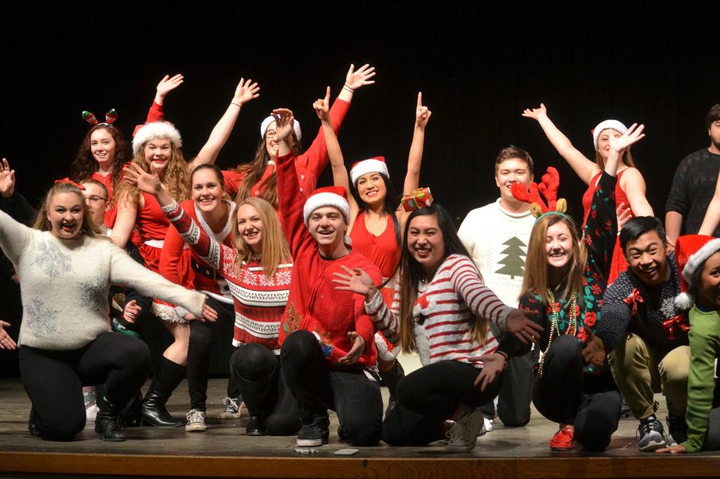 Sequim Senior Class President Danica Miller said many seniors were happy to participate in singing and dancing for &ldquo;A Holiday Spectacular&rdquo; even though many of them aren&rsquo;t singers or dancers. Sequim Gazette photo by Matthew Nash