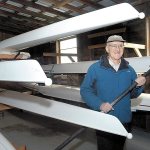 John Halberg, 80, founder of the Olympic Peninsula Rowing Association and a Clallam County Community Service Award recipient, suffered an apparent heart attack during his morning workout on an ergometer, or rowing machine. (Keith Thorpe/Peninsula Daily News)