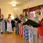 The women of &ldquo;The Mikado&rdquo; make their grand entrance in colorful costumes in Readers Theatre Plus&rsquo; Gilbert & Sullivan show in the Dungeness Schoolhouse.                                 Sequim 
Gazette file photo by 
Matthew Nash