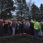 Locals gather in the evening of Jan. 21, at the southeast corner of Washington Street and Sequim Avenue for women&rsquo;s rights. Organizers estimate more than 100 people attended. Sequim Gazette photos by Matthew Nash