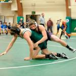 Sequim&rsquo;s Ben Newell, wrestling at 138 pounds on Jan. 12, against Port Angeles&rsquo; Slater Bradley, won his match on Jan. 19, in a dual meet with Kingston. The Wolves won 60-18. Sequim Gazette file photo by Matthew Nash