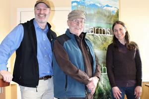 Sixty acres of long-farmed, fertile ground within the Sequim-Dungeness Valley is no longer at risk of being anything but a space for local agriculture.                                 Steve Vause, landowner and president of the 159-year-old Historic Ward Farm&rsquo;s group of stakeholders, signed the final document needed to confirm a conservation partnership with North Olympic Land Trust on Feb. 2.                                 Although the farm came under contract for conservation in late November, the successful effort by Land Trust officials to conserve the farm, which is among the few large swaths of farmland remaining in Clallam County, was a multi-year process that relied on both state and community support.                                 &ldquo;The importance of local farmland is something we (farm&rsquo;s stakeholders) all share,&rdquo; Vause said. &ldquo;It&rsquo;s exciting to know this historic farm will always be available for agriculture.&rdquo;                                 From left are Tom Sanford, North Olympic Land Trust executive director; Steve Vause, landowner; and Michele Canale, North Olympic Land Trust conservation director.