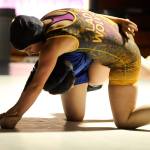 Sequim&rsquo;s Alma Mendoza, 155 pounds, finishes her last regular season match in Sequim with a pin over North Mason&rsquo;s Chase Evans in 1:33 on Jan. 25.