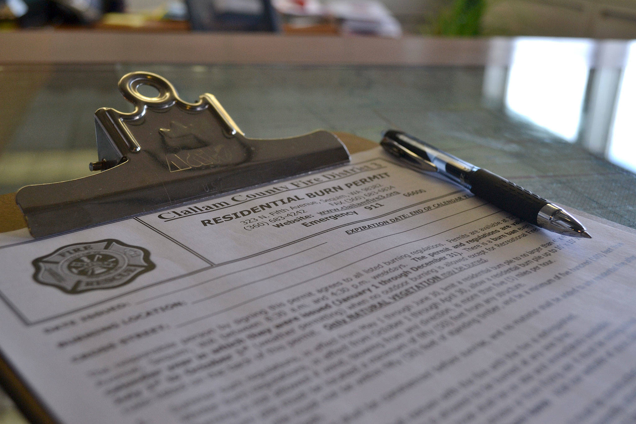 Clallam County Fire District 3 commissioners voted on March 21 to do away with filing residential burn permits. More than 5,000 households have renewed the permit annually since the early 2000s, Fire District 3 staff said. Sequim Gazette photo by Matthew Nash