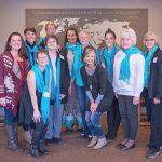 The leadership team of the Olympic Peninsula Women&rsquo;s Fellowship meets with speaker Elisa Morgan for the group&rsquo;s inaugural Christian conference. Pictured are, from back left, Joy Groblebe, Sally Sprenger, Joanne Meinzen, Carmen Pitkin, Nancy Vance, Mikayla Simonson, Margie Osterbauer, Ardi Erickson; front left, Nancy Stack, Linda Emond, and Morgan. Photo by Erin Henderson