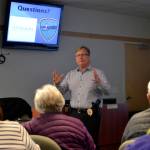 Det. Sgt. Darrell Nelson with the Sequim Police Department leads a meeting on March 29 in the Sequim Transit Center about reestablishing the Neighborhood Watch program across the city. Sequim Police stopped leading the program in 2010 due to cutbacks. Sequim Gazette photo by Matthew Nash