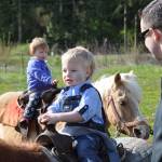 Donny Newman, 2, of Sequim rides a pony at the Sequim Pumpkin Patch on April 15. Photo courtesy of KSQM Radio.
