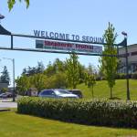 Sequim city councilors recently made changes to the city&rsquo;s policies to reinforce that the banner is to be used for tourism activities with priority given to city events. Sequim Gazette photo by Matthew Nash