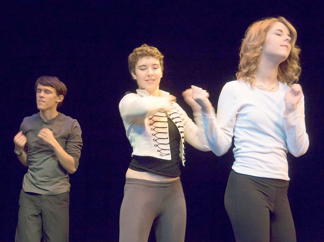 From left, Noah Phillips, Clarice Forbes and Ali Cobb perform at last year&rsquo;s workshop. Submitted photo