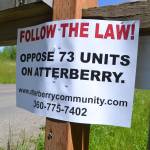 Concerned Atterberry Neighbors, a group of neighbors in Carlsborg, formed to contest a proposed 73-unit mobile home park in early May. Organizers say they weren&rsquo;t given proper notice about the development and it will have an adverse effect on the neighborhood. Sequim Gazette photo by Matthew Nash