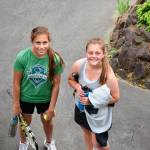 Jessica Dietzman and Hannah D&rsquo;Amico play May 26-27 in Seattle at the 2A state doubles championships after taking fourth place in the West Central Districts tournament on May 17. Photo courtesy of Joe D&rsquo;Amico