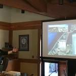 Speaking to a group of stakeholders on May 4 in Blyn about the invasive European green crab threat in Dugeness, Allen Pleus, Aquatic Invasive Species coordinator for the Washington Department of Fish and Wildlife, said &ldquo;We&rsquo;re trying to get rid of them as soon as possible.&rdquo; He and staff with the Washington Sea Grant Crab Team seek support for placing and monitoring traps for green crab in a few sites from the West End to Port Angeles. Sequim Gazette photo by Matthew Nash