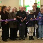 Sequim Mayor Dennis Smith and representatives with the City of Sequim and Sequim-Dungeness Valley Chamber of Commerce cut the ribbon on the remodel of the Guy Cole Convention Center in Carrie Blake Community Park on May 16. Sequim Gazette photos by Matthew Nash