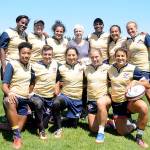 Barb Hanna, Communications and Marketing Director at City of Sequim (back row, fourth from left), joins members of the USA Women&rsquo;s Rugby team during a practice at the Albert Haller Playfields on May 25. Sequim Gazette photo by Michael Dashiell