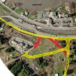 The US 101-Chicken Coop-Zaccardo Road Realignment Safety Project gets underway this June. Areas on this map marked in yellow are new roadway construction areas or widened roadways. Areas marked in red are existing roadways that will be abandoned. Map courtesy of the Jamestown S&rsquo;Klallam Tribe