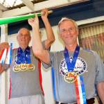 Chuck (left) and Phil Milliman racked up gold medals in the pole vault at the Birmingham 2017 National Senior Games in Alabama earlier this month. Photos courtesy of the Milliman family