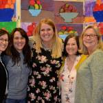 Teachers leading the Adventures in Art Show at Helen Haller Elementary on June 12 include, from left, Ione Marcy, Rachel Oden, Kaylee Kinsey, Stephanie Grotzke-Nash and Renee Mullikin. Sequim Gazette photo by Matthew Nash