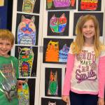 Bryant, 6, and Sophia Lawson, 9, of Stephanie Grotzke-Nash and Rachel Oden&rsquo;s art classes, both enjoyed their pieces following Laurel Burch&rsquo;s style. &ldquo;I put the most into this one,&rdquo; Sophia said. I thought it&rsquo;d be fun and I love cats.&rdquo; &ldquo;I love cats too,&rdquo; Bryant said.