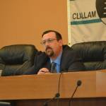 Clallam County Hearing Examiner Andrew Reeves listens to testimony on June 1 in the Clallam County Courthouse about a proposed modular home community in Carlsborg built for senior citizens. He continued the hearing to July 13 because he wanted several more studies done on the site including a traffic study and a critical areas report. Sequim Gazette photos by Matthew Nash