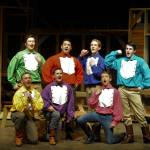 Sequim High School&rsquo;s &ldquo;Seven Brides for Seven Brothers&rdquo; won best scenic design at the 5th Avenue Awards show earlier this month in Seattle. The show received five nominations overall including Silas Baird, second from top left, for best outstanding actor, and the brothers&rsquo; ensemble, from top left, Tommy Hall, Baird, Christopher Heintz, Thomas Hughes, front left, Joe Benjamin, Seth Mitchell and Joey Oliver. Sequim Gazette file photo by Matthew Nash