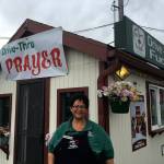 WeDo Fudge co-owner Christina Norman stands outside her business that now offers prayer in its drive-thru. She said people tell her a lot when they stop by so she wanted to offer them prayer if needed. Sequim Gazette photo by Matthew Nash