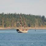 Lady Washington runs aground in Sequim Bay