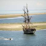 The Lady Washington is stuck near Middleground in Sequim Bay. Sequim Gazette photo by Matthew Nash
