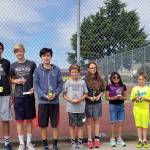 Winners of the Sequim Youth Tennis Tournament are, from left, Blake Wiker, Jonathan Heintz, Raymond Lam, Garrett Little, Alyssa Alcaraz, Crystal Rieckhoff and Joshua Alcaraz. Not pictured are Steven Lam and Adrian Mendez. Photo courtesy of Don Thomas