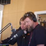 Left, John Reynolds and Brad Cash from 92.9 KISM Classic Rock went on air with 91.5 KSQM&rsquo;s Dick Goodman on Friday, July 28, to talk about the Streett family after a tragic car accident in Colorado took the lives of two of the family members. Sequim Gazette photos by Erin Hawkins
