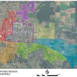 Seven new regions in the City of Sequim will be used by residents and city staff to pinpoint issues for code enforcement, affordable housing and other issues. A community engagement meeting on Sept. 9 at the Guy Cole Center in Carrie Blake Park will bring together residents to discuss issues in those areas. Map courtesy of the City of Sequim