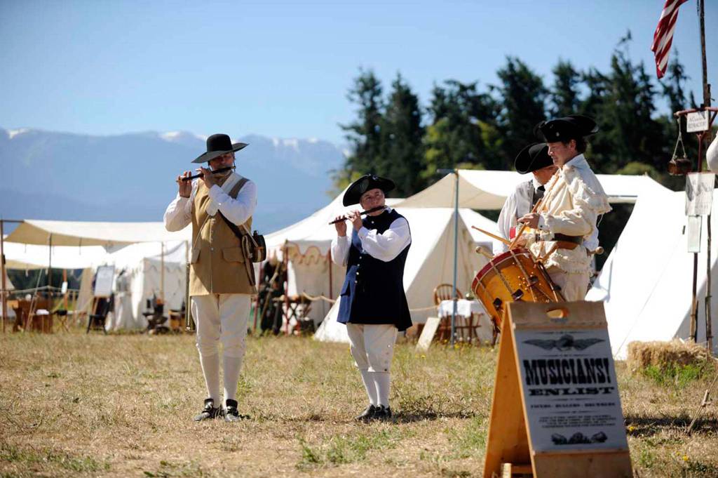 The encampment at the Northwest Colonial Festival, seen here in 2016, yet again features live music and reenactments of blacksmiths and gunsmiths from 1775. Sequim Gazette file photo by Matthew Nash