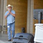 Lyle Hagen won the sixth Sequim Karaoke Idol on contest on Aug. 8 at the James Center for Performing Arts. After winning he sang Guns N&rsquo; Roses&rsquo; &ldquo;Sweet Child O&rsquo; Mine.&rdquo; Sequim Gazette photo by Matthew Nash