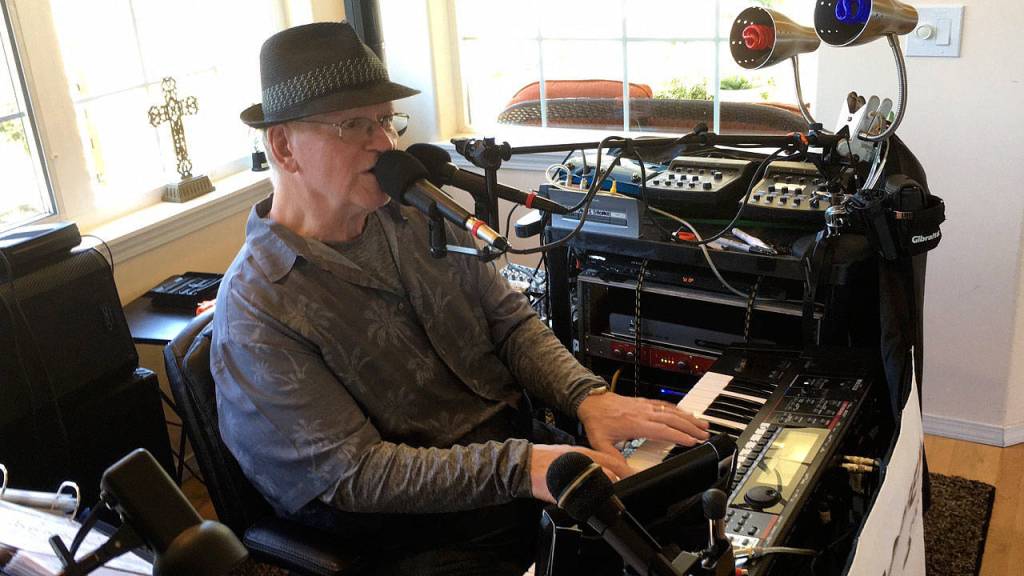 Robert Ossem Hagan, aka Awesome Bob, plays at the Sequim Elks Lodge at 6 p.m. Sunday, Aug. 27. He hopes the show kickstarts interest in his one-man variety band playing special events and shows in the area. Sequim Gazette photo by Matthew Nash