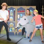 From left, Ryan Chen, Gabby Montana and Zoe Cook act out a scene from the upcoming musical &ldquo;Strictly No Elephants&rdquo; playing at Olympic Theatre Arts from Sept. 1-10. Sequim Gazette photos by Erin Hawkins