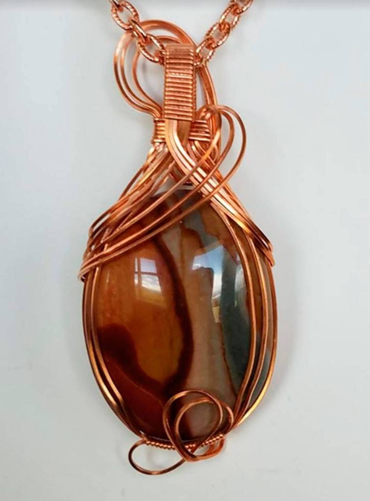 &ldquo;Polychrome Jasper-wrapped necklace&rdquo; by Paulette Hill