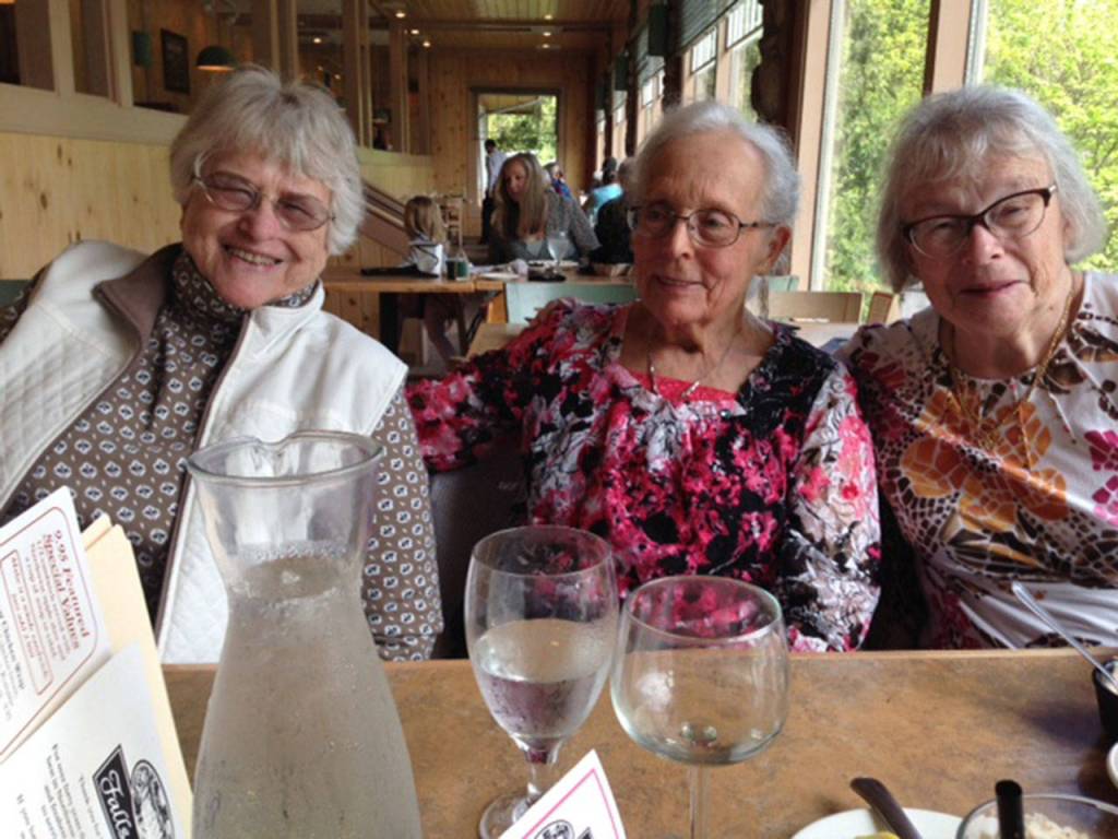 Earlier this year, six of seven friends met up to celebrate turning 85, including, from left, Elizabeth Kelly, Mary Anne Gennette, and Arlis Rutherford. Not pictured are Dorothy Hanson, Pat Davey and JoAnn Fisher. Submitted photo