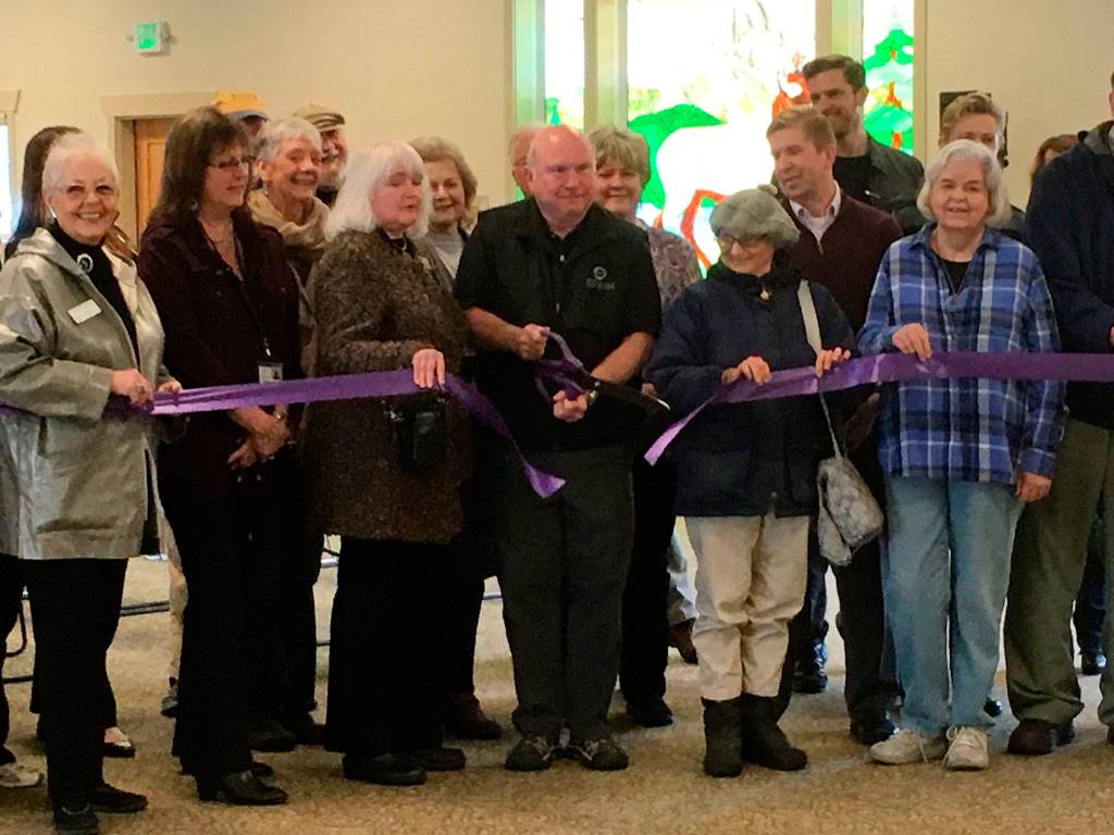 On May 16, Sequim Mayor Dennis Smith and representatives with the City of Sequim and Sequim-Dungeness Chamber of Commerce cut the ribbon on the remodel of the Guy Cole Convention Center in Carrie Blake Community Park. Construction on the building&rsquo;s kitchen will soon begin as the second phase of the remodeling. Sequim Gazette file photo by Matthew Nash