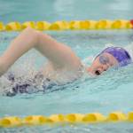 Heidi Schmitt earns a district meet-qualifying time in the 200 free of 2:32.52, in Sequim&rsquo;s win against Kingston on Sept. 14. Sequim Gazette photo by Michael Dashiell