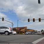 Within the next year, staff with the City of Sequim plan to install flashing yellow lights in left-turn lanes at the Sequim Avenue/Washington Street intersection to help flow traffic more east-west. By installing that and making a few other changes, city staff anticipate lowering the average wait time to turn left by more than 20 seconds. Sequim Gazette photo by Matthew Nash