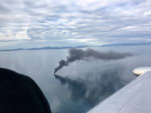 Boat burns, sinks near Whidbey Island