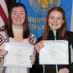 Milestone: Soroptimists honor girls of month, vocational award winner