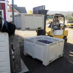 David Volmut of Wind Rose Cellars loads a crate of pinot grigio grapes as he preps to press them in late October. Sequim Gazette photo by Michael Dashiell