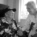 Bill Andrew, 91, and Mary Andrew, 90, hold hands and share their journey of more than 70 years of marriage together at their home in Sinclair Place. Sequim Gazette photo by Erin Hawkins