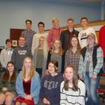 There were 20 Sequim High School students accepted to attend Washingtons All-State Choir in Yakima in 2018 where they will perform with students from across the state. From top left, Evan James, Thomas Hughes, Jonathan Heintz, Jax Thaxton, Adrian Funston, Damien Cundiff, (middle) Joey Oliver, Joe Benjamin, Eden Johnson, Kaitlyn Davis, Eva Lofstrom, Shelby Wells, (bottom) Gabi Simonson, Isabella Fazio, Abby Norman, Audrey Hughes and Amanda Weller are 17 of the students selected to participate in All-State Choir. Sequim Gazette photo by Erin Hawkins                                 Sequim High School vocal ensemble students and All-State Choir participants Gabi Simonson, Isabella Fazio, Abby Norman, Audrey Hughes and Amanda Weller recite a song in the choir room at Sequim High School. Sequim Gazette photo by Erin Hawkins