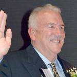 Photo Credit: North Peninsula Building Association Photo Caption: From left, newly elected Building Industry Association of Washington President, Kevin Russell and state Rep. Mike Chapman.