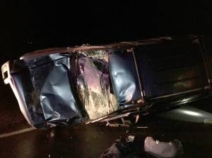 A three-vehicle collision near Kitchen-Dick Road and U.S. Highway 101 on Nov. 21 leaves one Sequim woman in custody and one Port Angeles teen in serious condition as of Wednesday, Nov. 22. Photo courtesy of Washington State Patrol